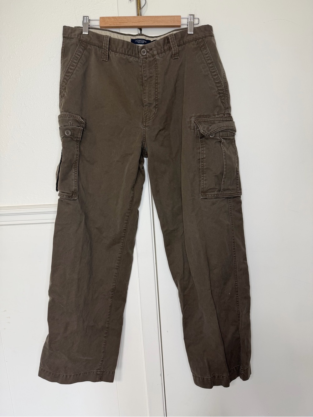 Sonoma Olive-Brown Men's Cargo Pants 36
